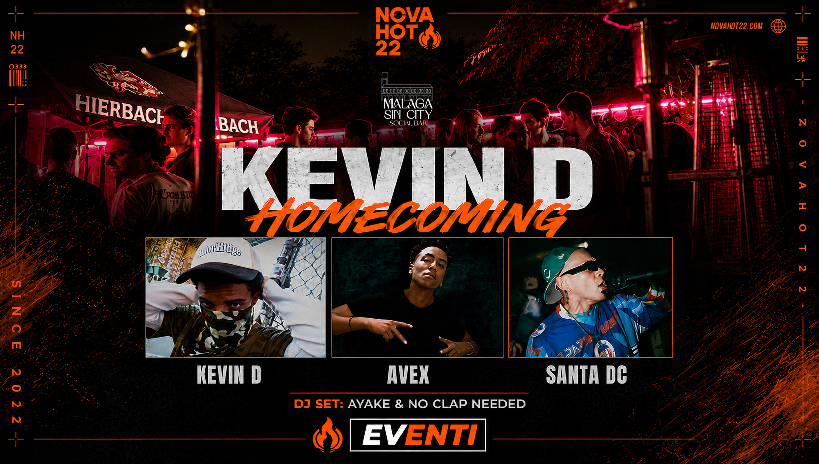 EVENTI | Homecoming: il 3 settembre NovaHot22 ritrova a Milano Kevin D, Avex e Santa DC